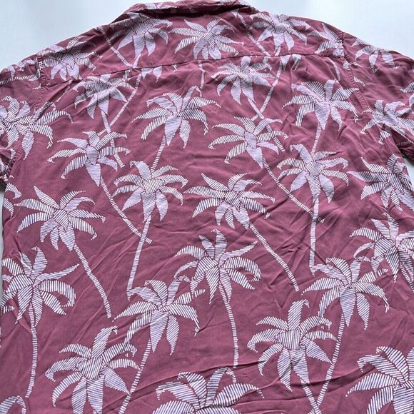 A-Frame Slim Fit Rayon Palm Camp Shirt Mens XL Tall - Picture 4 of 8